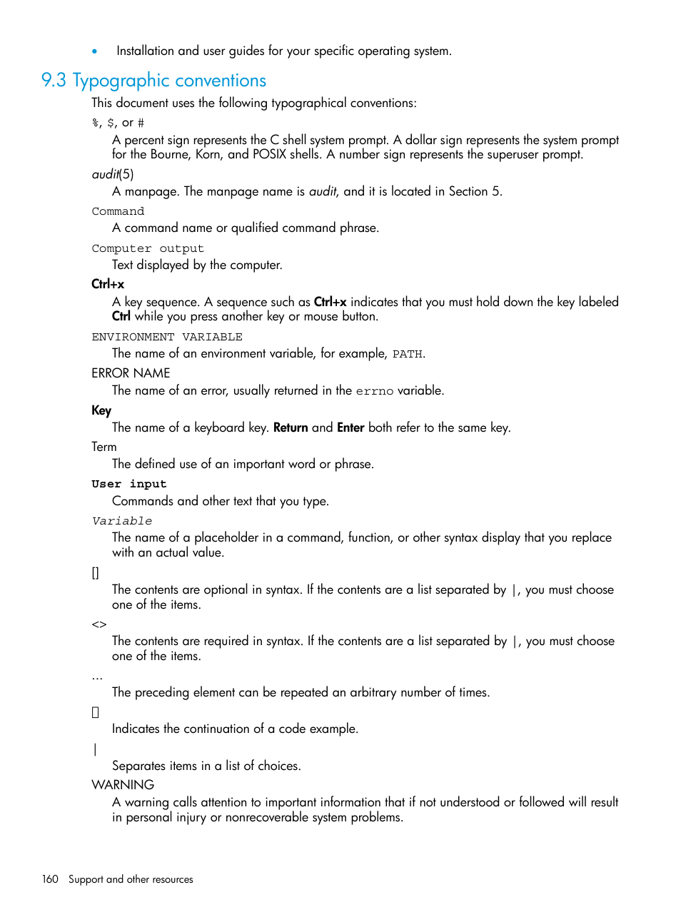 3 typographic conventions | HP Insight Cluster Management Utility User Manual | Page 160 / 223