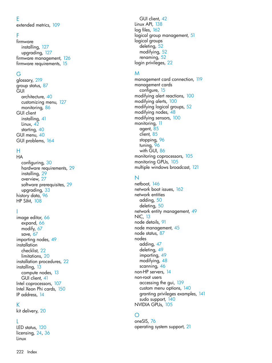 HP Insight Cluster Management Utility User Manual | Page 222 / 223