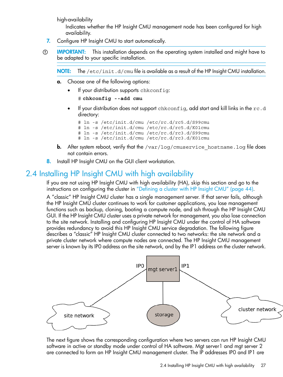 4 installing hp insight cmu with high availability | HP Insight Cluster Management Utility User Manual | Page 27 / 223