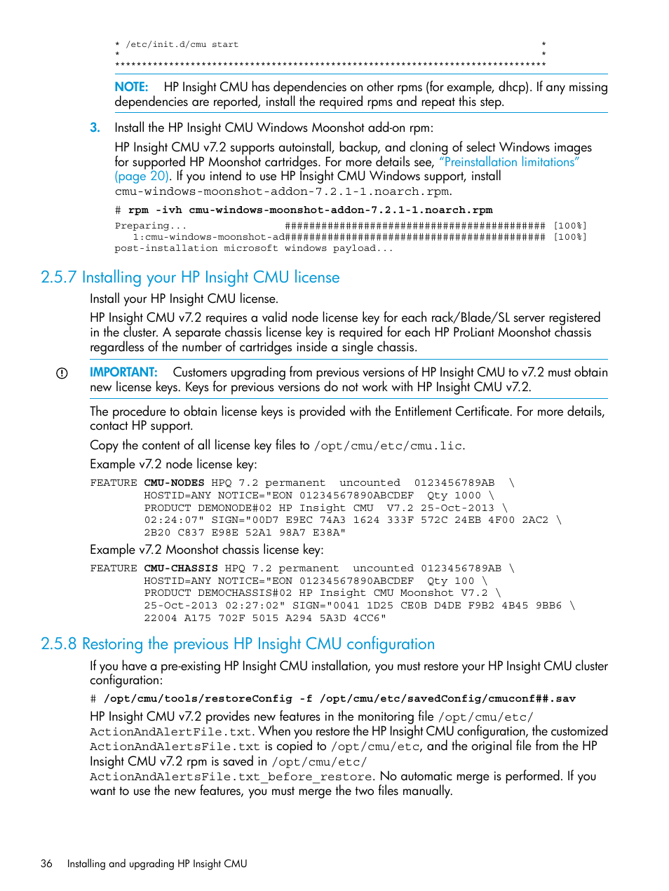 7 installing your hp insight cmu license | HP Insight Cluster Management Utility User Manual | Page 36 / 223