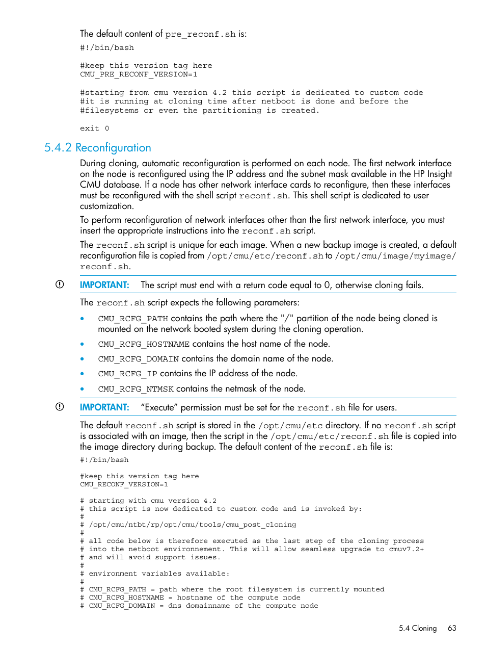 2 reconfiguration | HP Insight Cluster Management Utility User Manual | Page 63 / 223