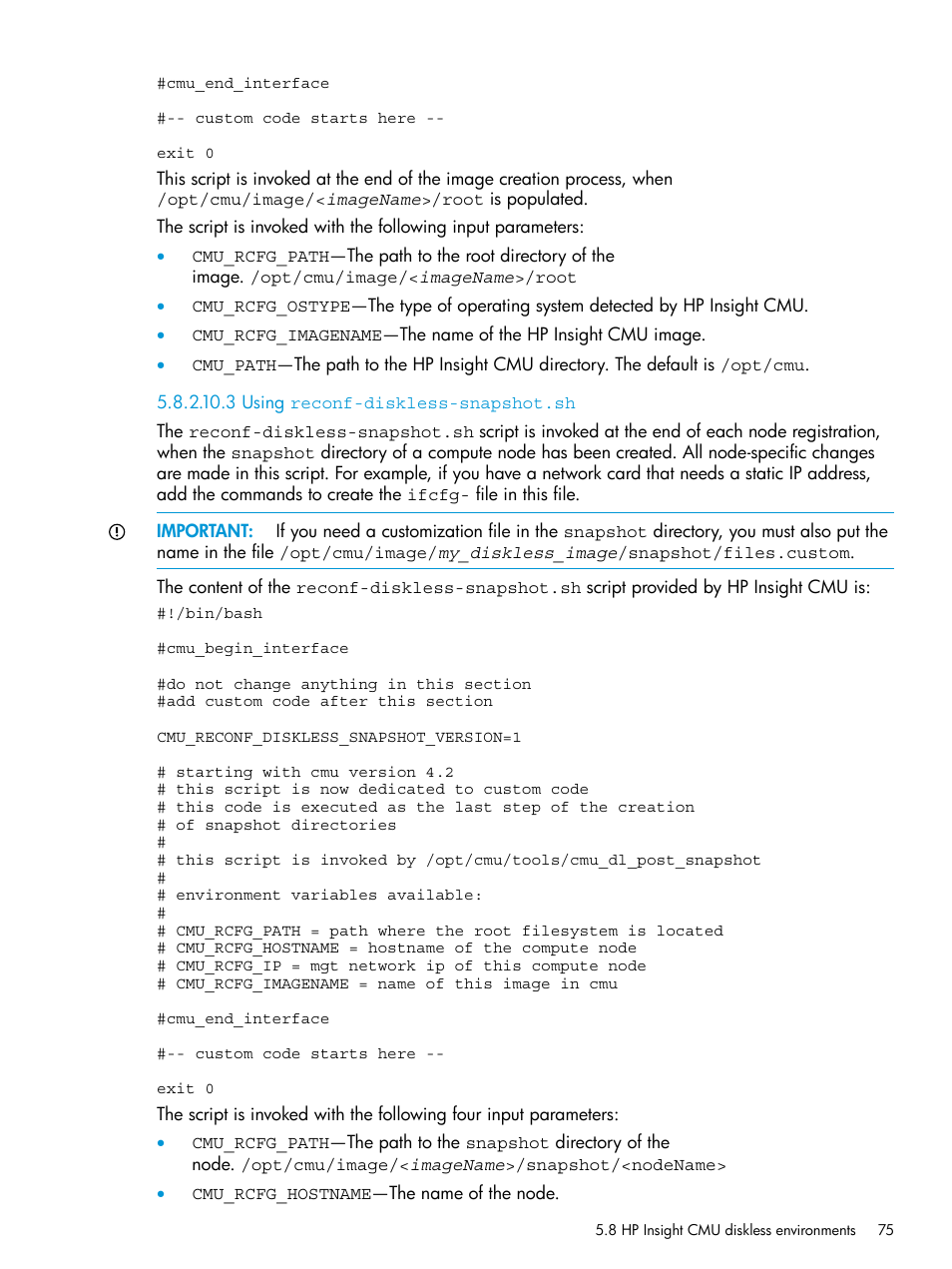 3 using reconf-diskless-snapshot.sh | HP Insight Cluster Management Utility User Manual | Page 75 / 223