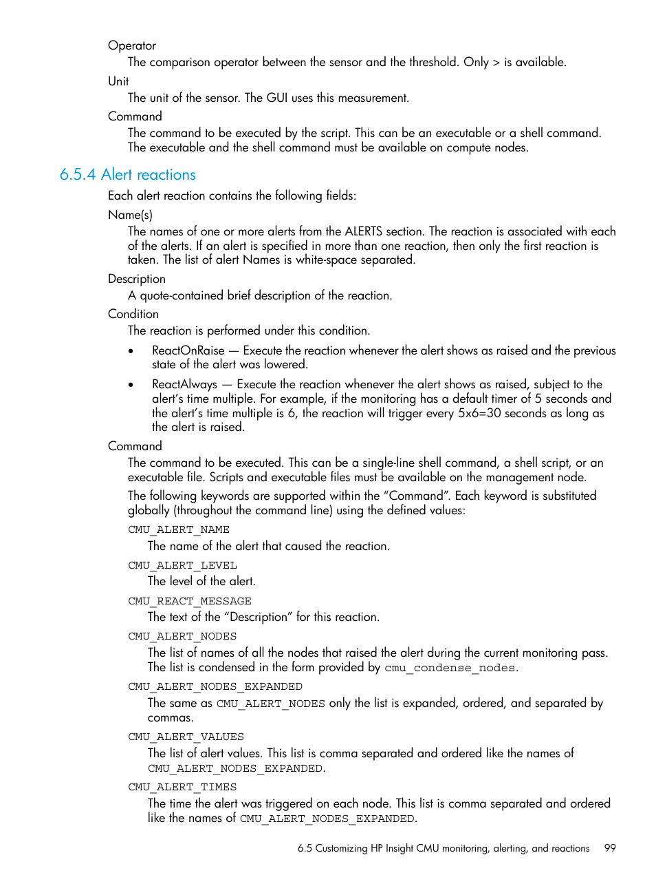 4 alert reactions | HP Insight Cluster Management Utility User Manual | Page 99 / 223