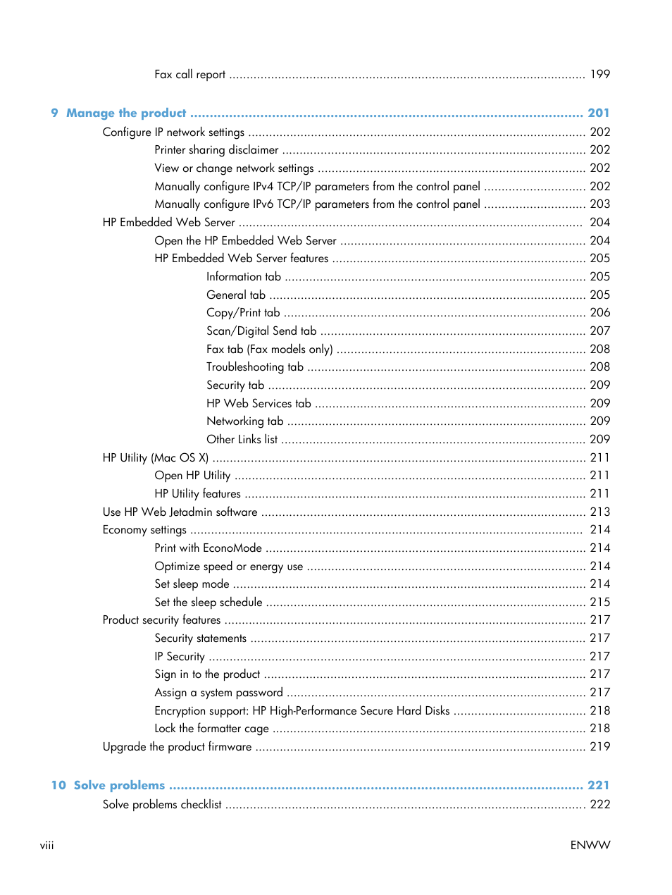 HP LaserJet Enterprise MFP M725 series User Manual | Page 10 / 318