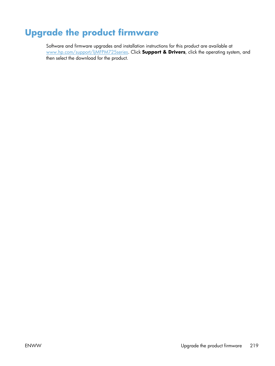 Upgrade the product firmware | HP LaserJet Enterprise MFP M725 series User Manual | Page 233 / 318
