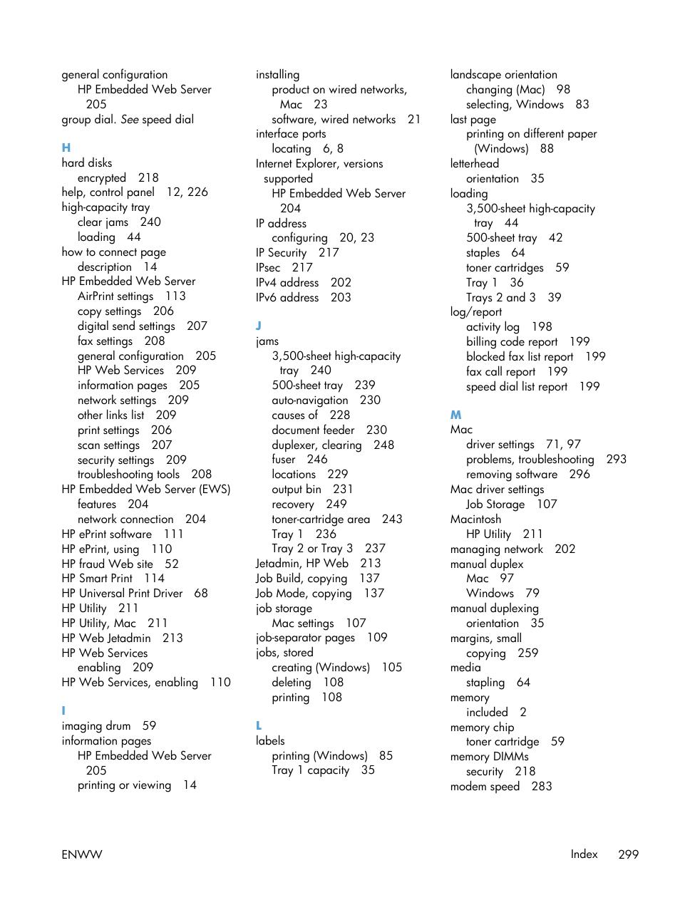 HP LaserJet Enterprise MFP M725 series User Manual | Page 313 / 318