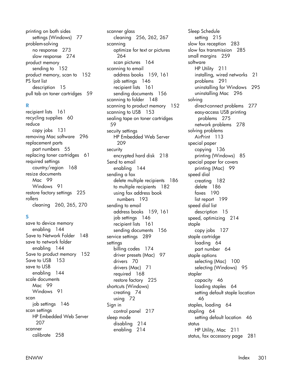 HP LaserJet Enterprise MFP M725 series User Manual | Page 315 / 318