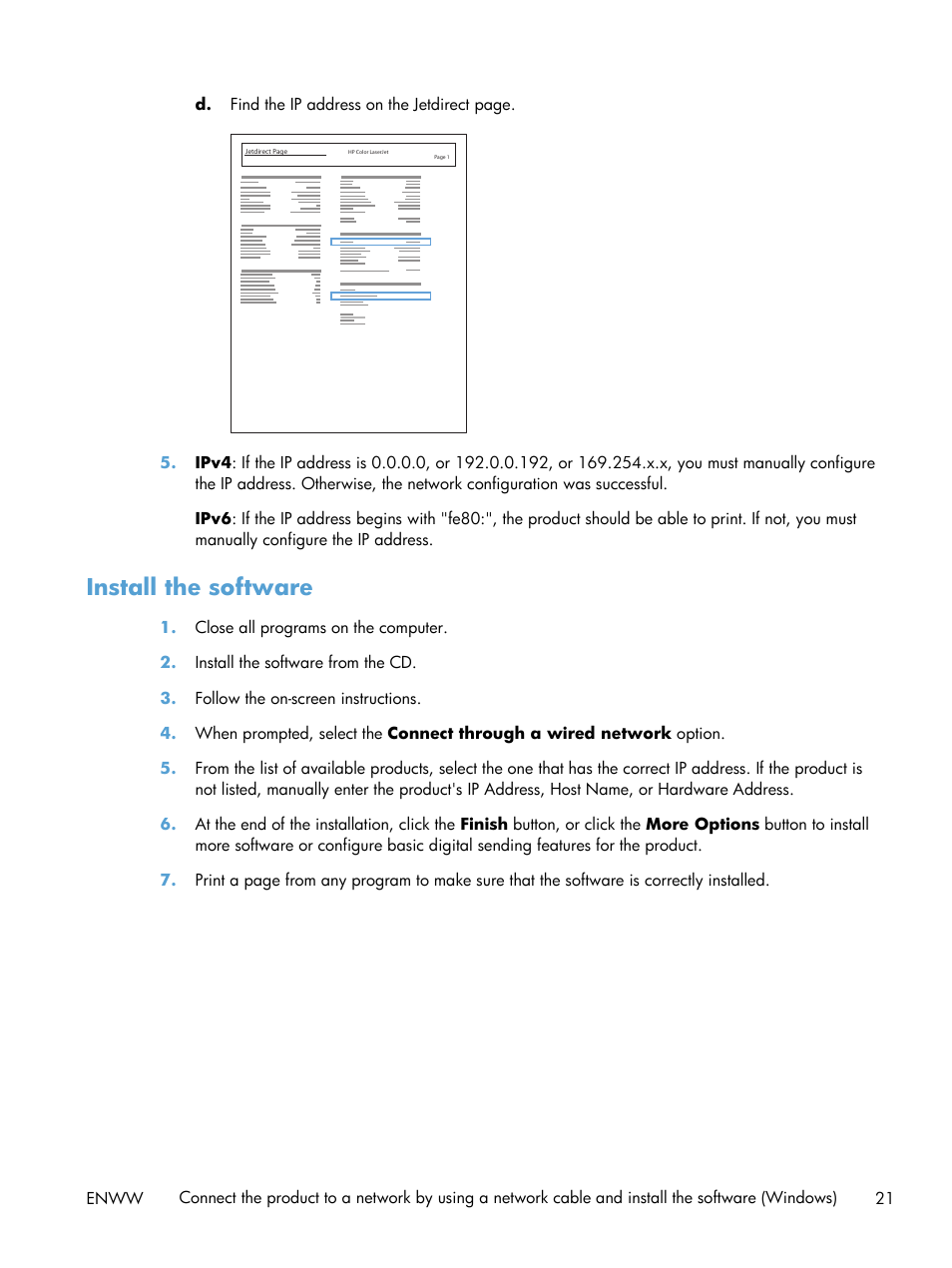 Install the software | HP LaserJet Enterprise MFP M725 series User Manual | Page 35 / 318