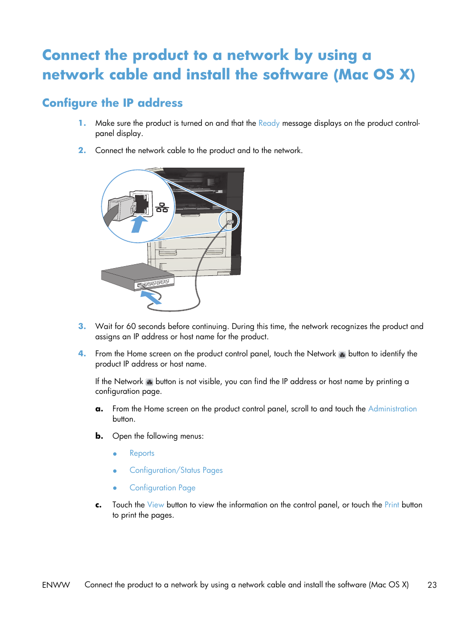 Configure the ip address | HP LaserJet Enterprise MFP M725 series User Manual | Page 37 / 318