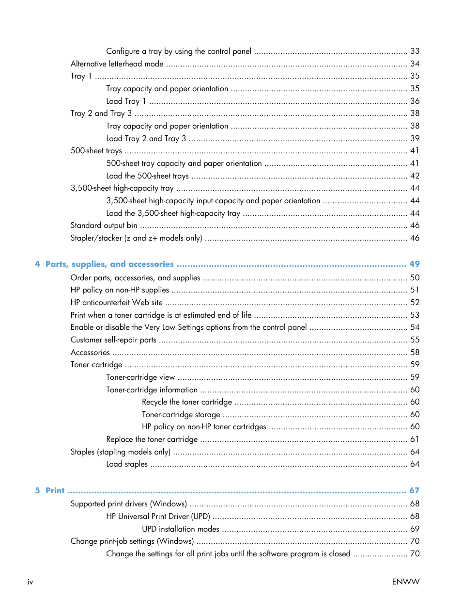 HP LaserJet Enterprise MFP M725 series User Manual | Page 6 / 318