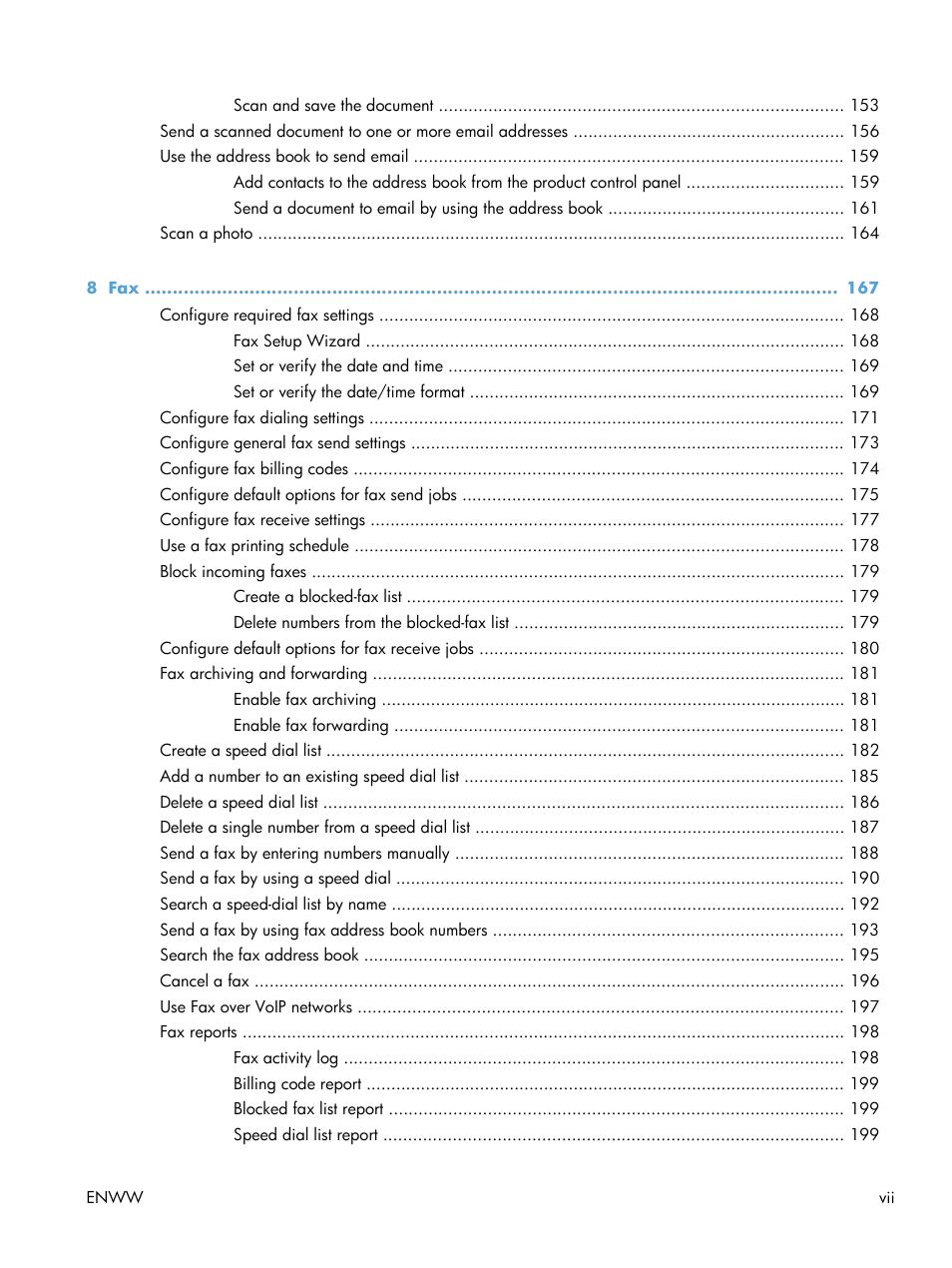 HP LaserJet Enterprise MFP M725 series User Manual | Page 9 / 318