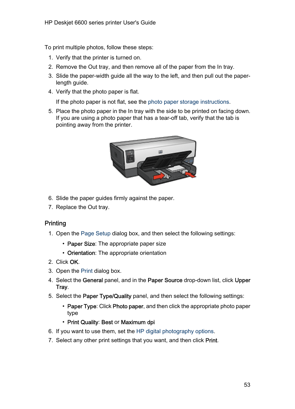 Printing | HP Deskjet 6620 Color Inkjet Printer User Manual | Page 53 / 155