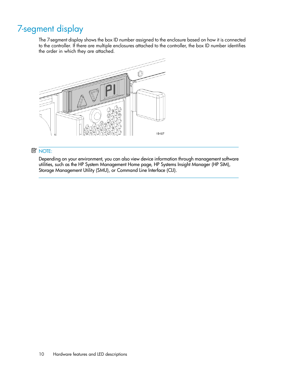 Segment display | HP 70 Modular Smart Array User Manual | Page 10 / 60