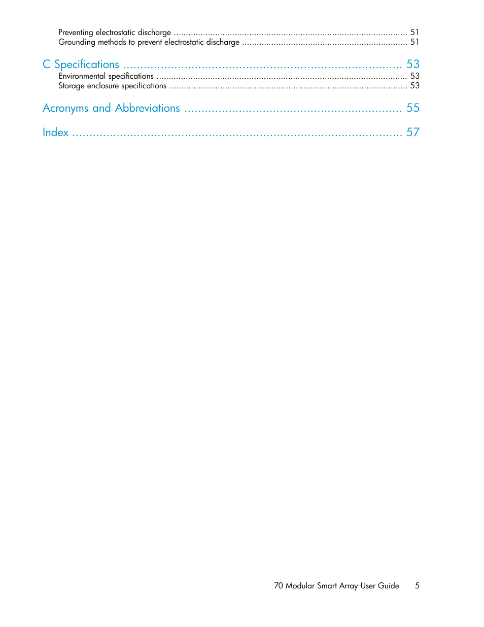 HP 70 Modular Smart Array User Manual | Page 5 / 60