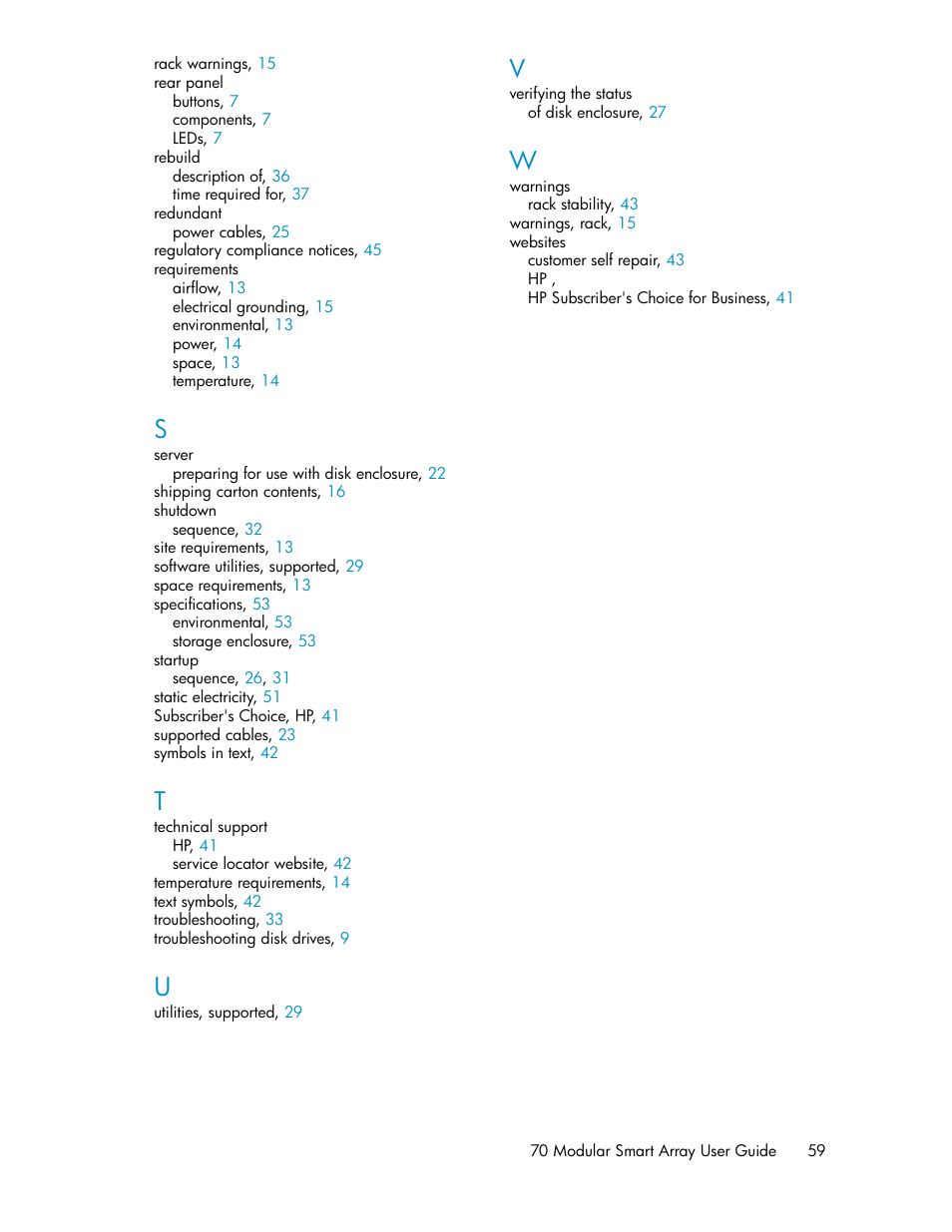 HP 70 Modular Smart Array User Manual | Page 59 / 60