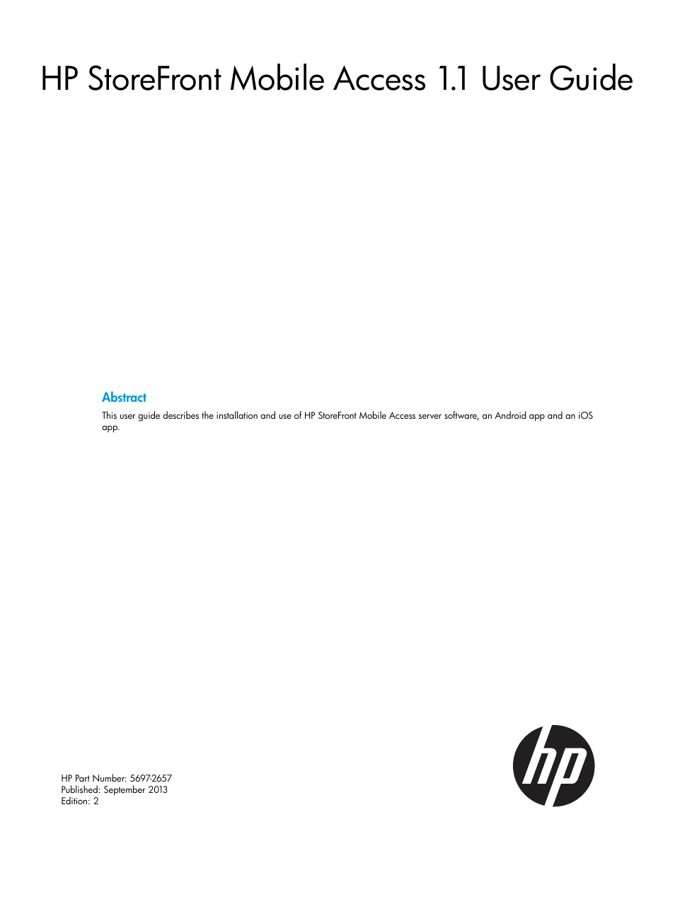 HP StoreFront Mobile Access Software User Manual | 44 pages