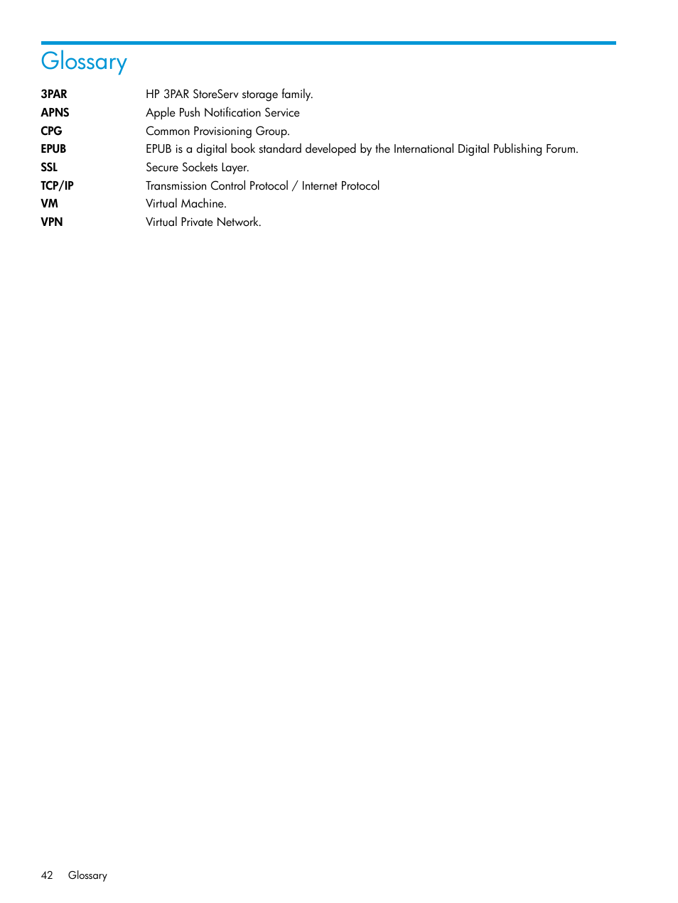 Glossary | HP StoreFront Mobile Access Software User Manual | Page 42 / 44