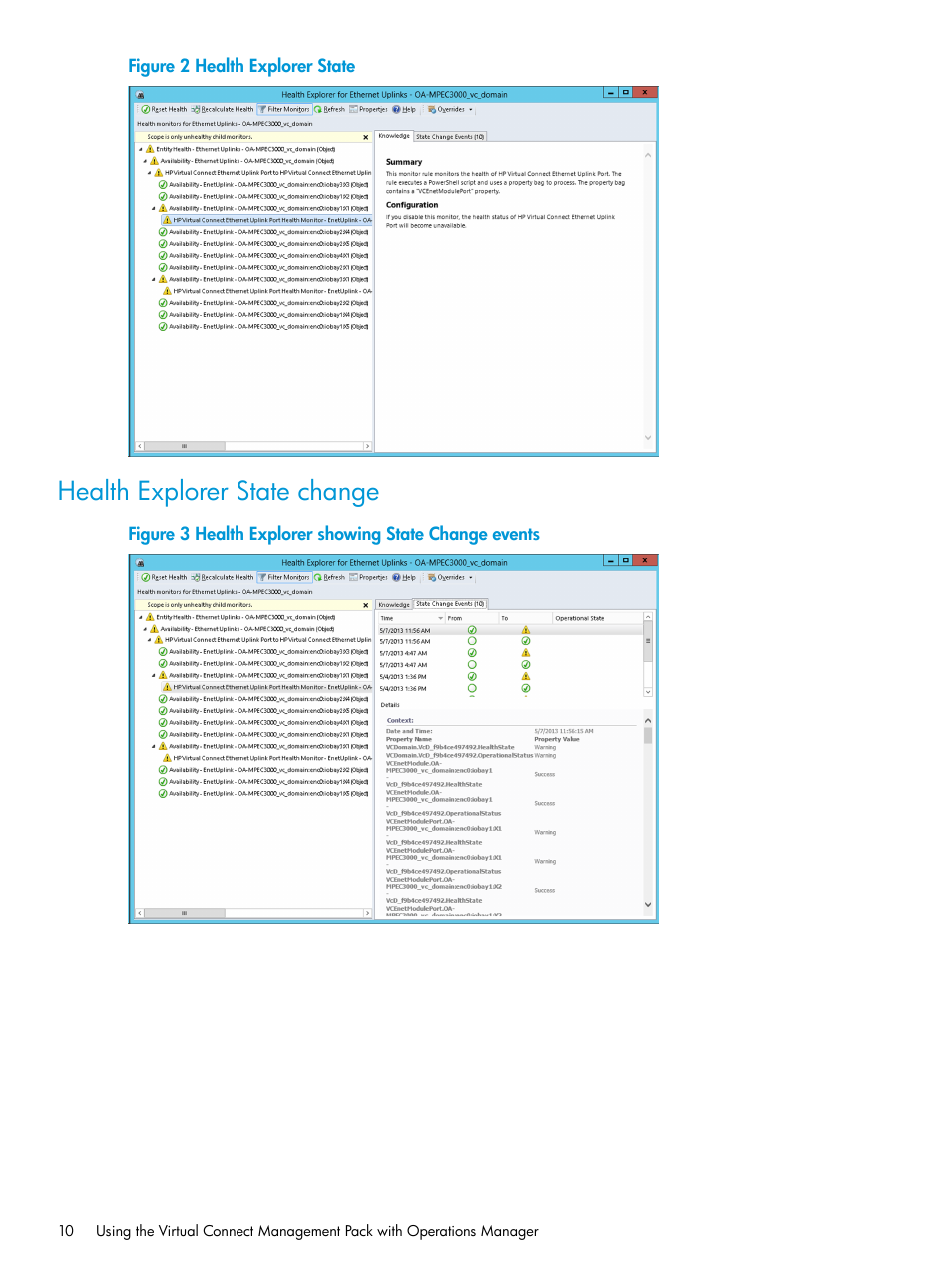 Health explorer state change | HP OneView for Microsoft System Center User Manual | Page 10 / 48