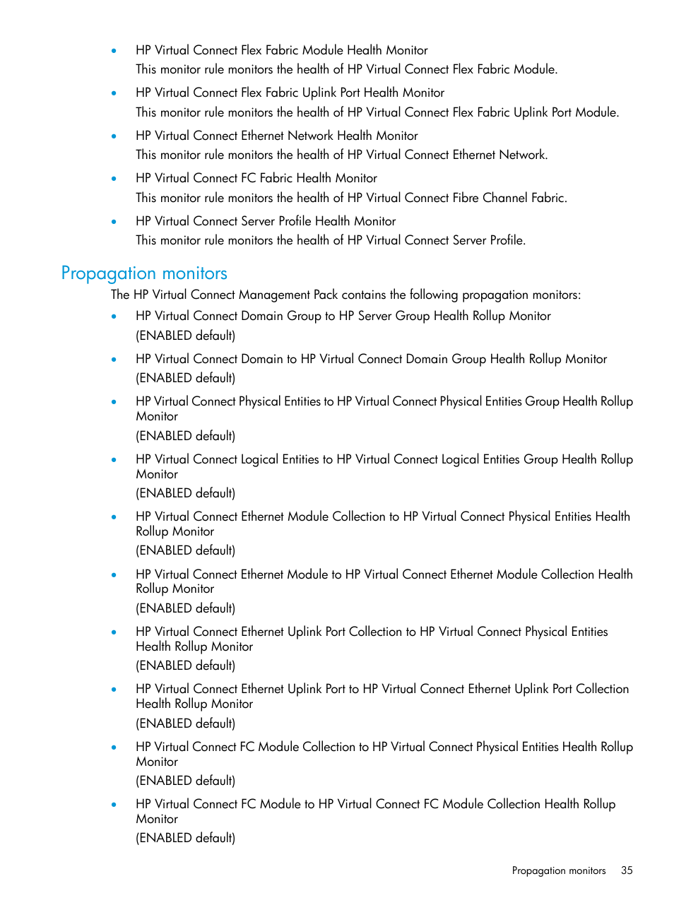 Propagation monitors | HP OneView for Microsoft System Center User Manual | Page 35 / 48