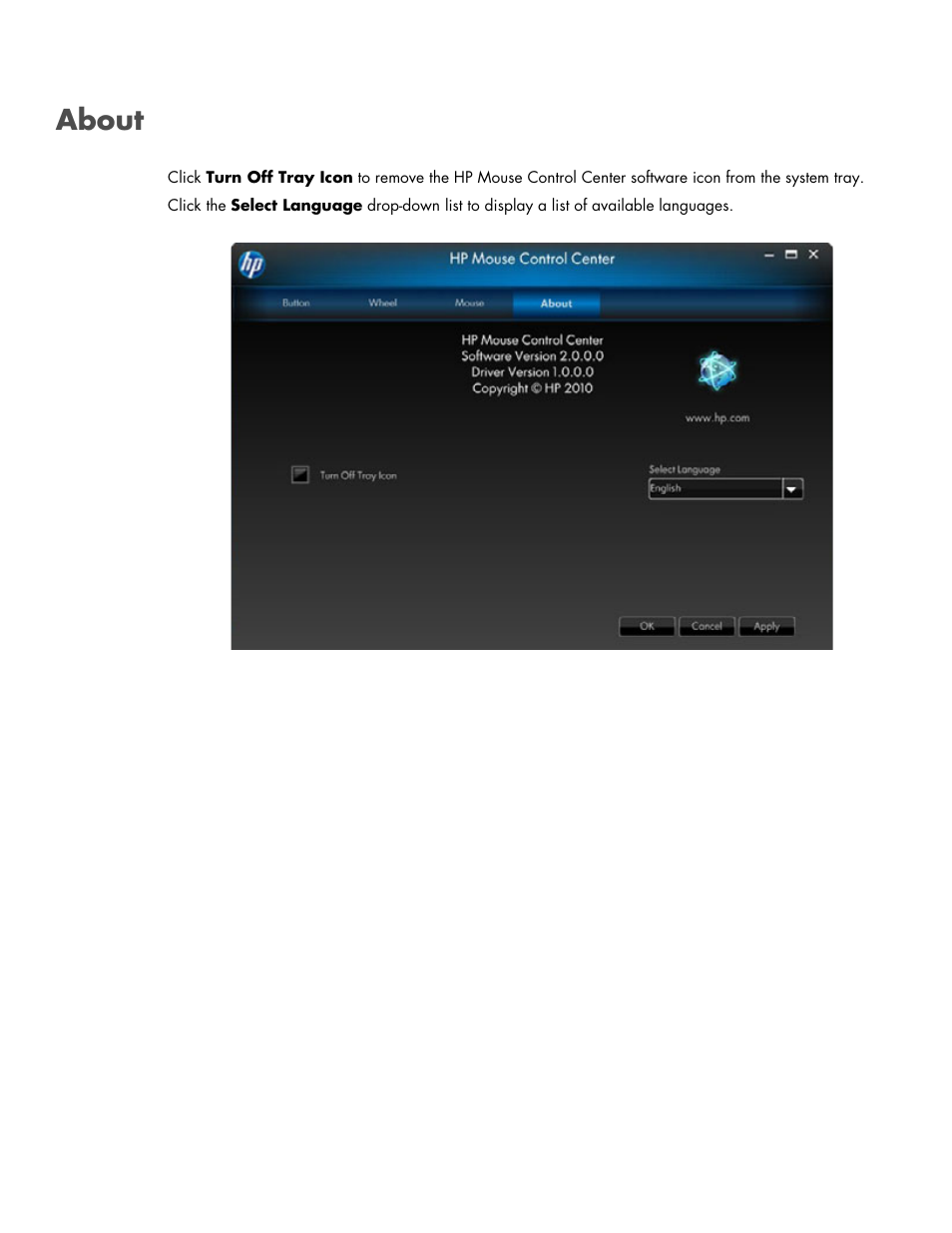 About | HP Wi-Fi Direct Mobile Mouse User Manual | Page 25 / 31