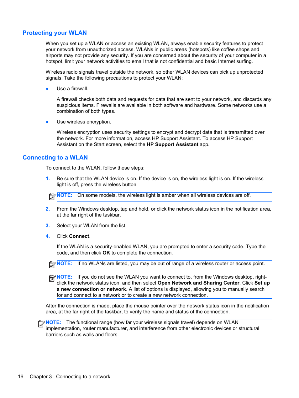 Protecting your wlan, Connecting to a wlan, Protecting your wlan connecting to a wlan | HP EliteBook Revolve 810 G1 Tablet User Manual | Page 26 / 101