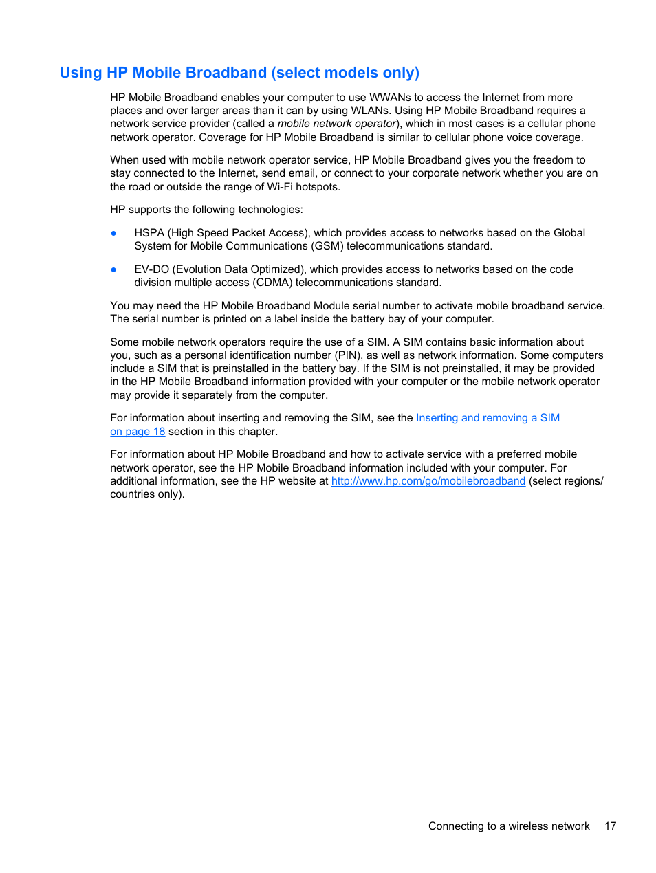Using hp mobile broadband (select models only) | HP EliteBook Revolve 810 G1 Tablet User Manual | Page 27 / 101