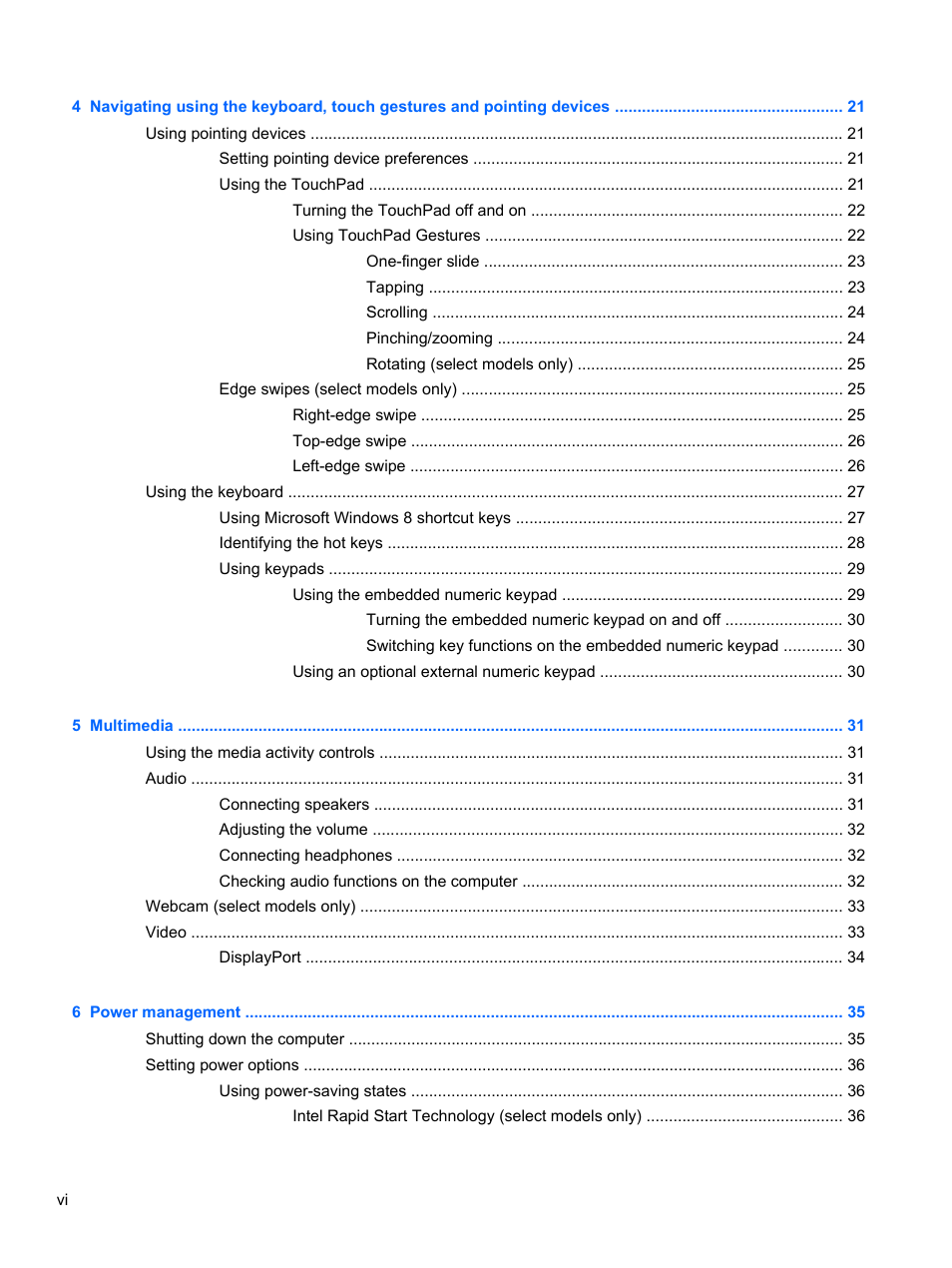 HP EliteBook Revolve 810 G1 Tablet User Manual | Page 6 / 101