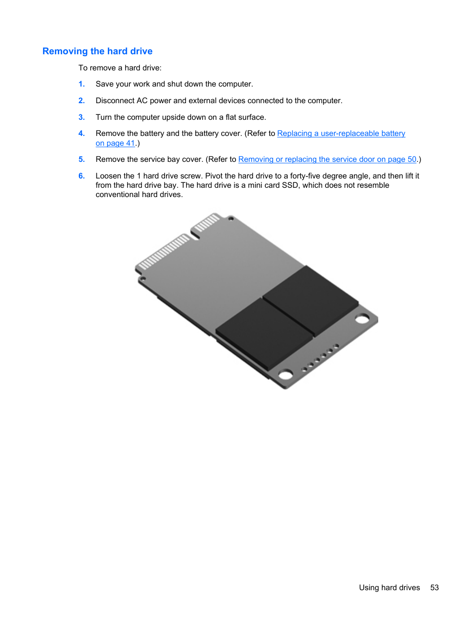 Removing the hard drive | HP EliteBook Revolve 810 G1 Tablet User Manual | Page 63 / 101