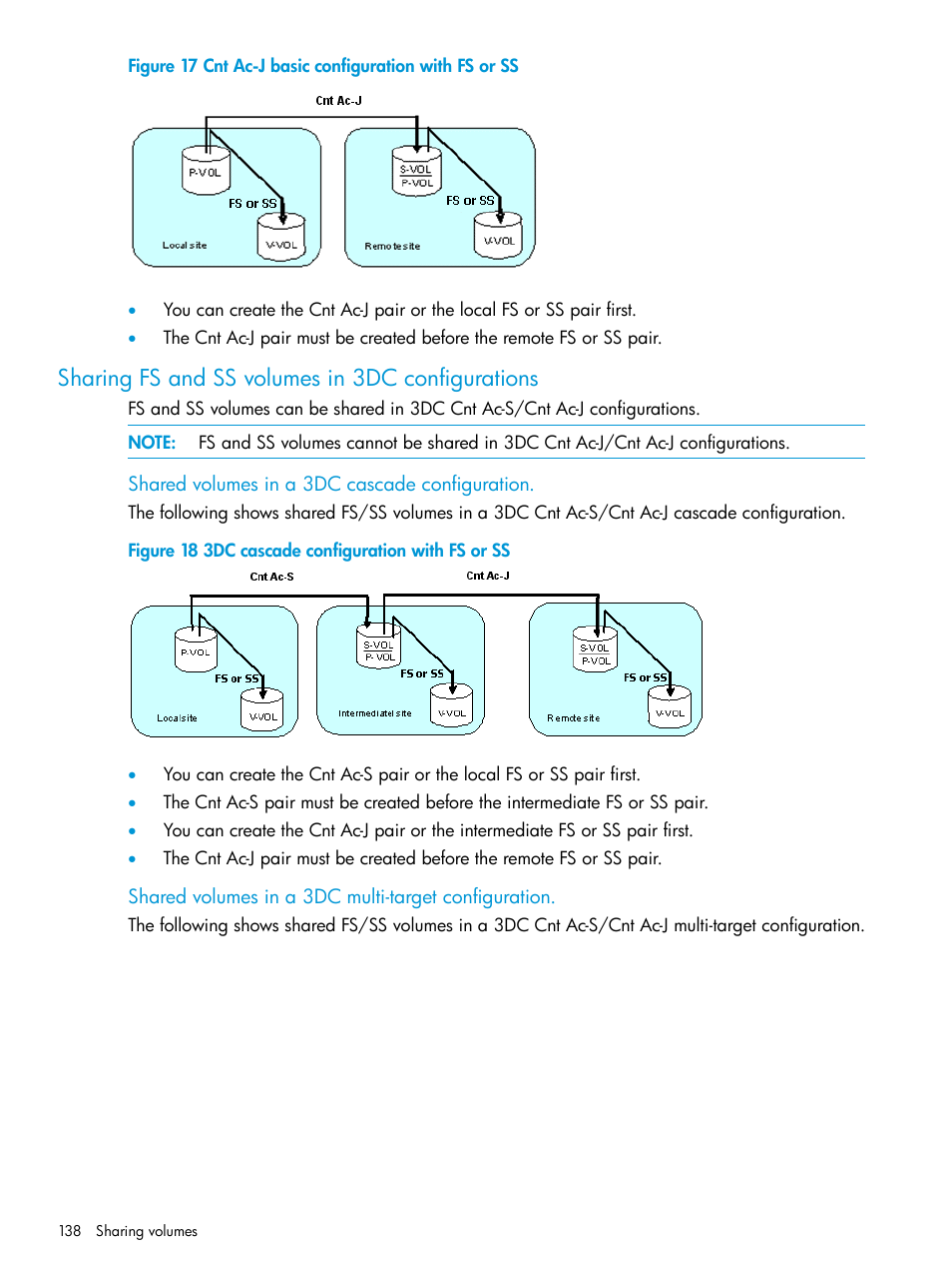 Sharing fs and ss volumes in 3dc configurations | HP XP P9500 Storage User Manual | Page 138 / 192