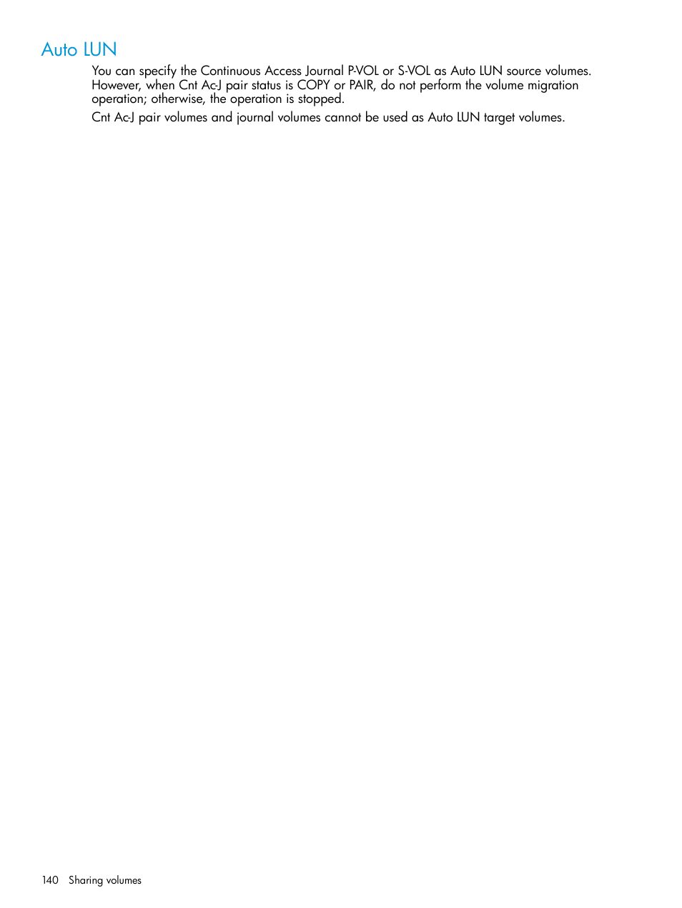 Auto lun | HP XP P9500 Storage User Manual | Page 140 / 192