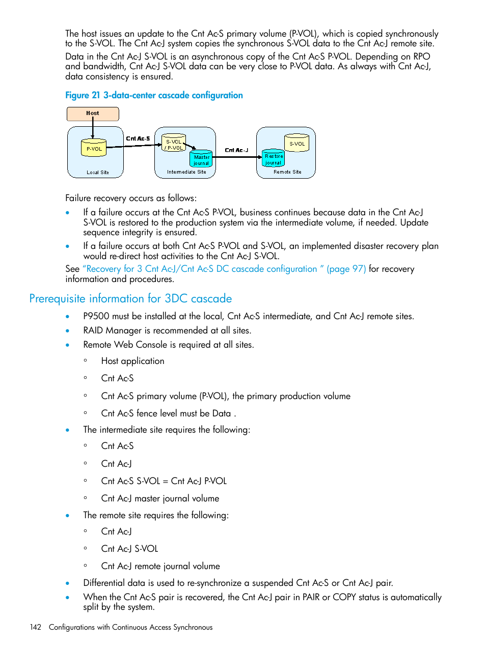 Prerequisite information for 3dc cascade | HP XP P9500 Storage User Manual | Page 142 / 192