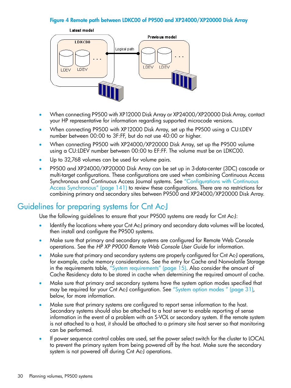 Guidelines for preparing systems for cnt ac-j | HP XP P9500 Storage User Manual | Page 30 / 192