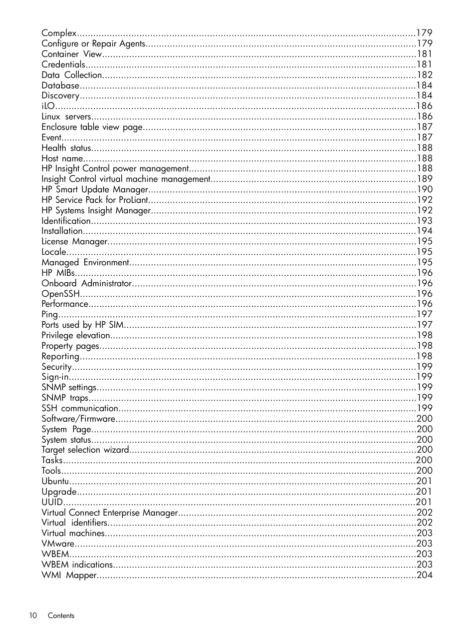 HP Systems Insight Manager User Manual | Page 10 / 259