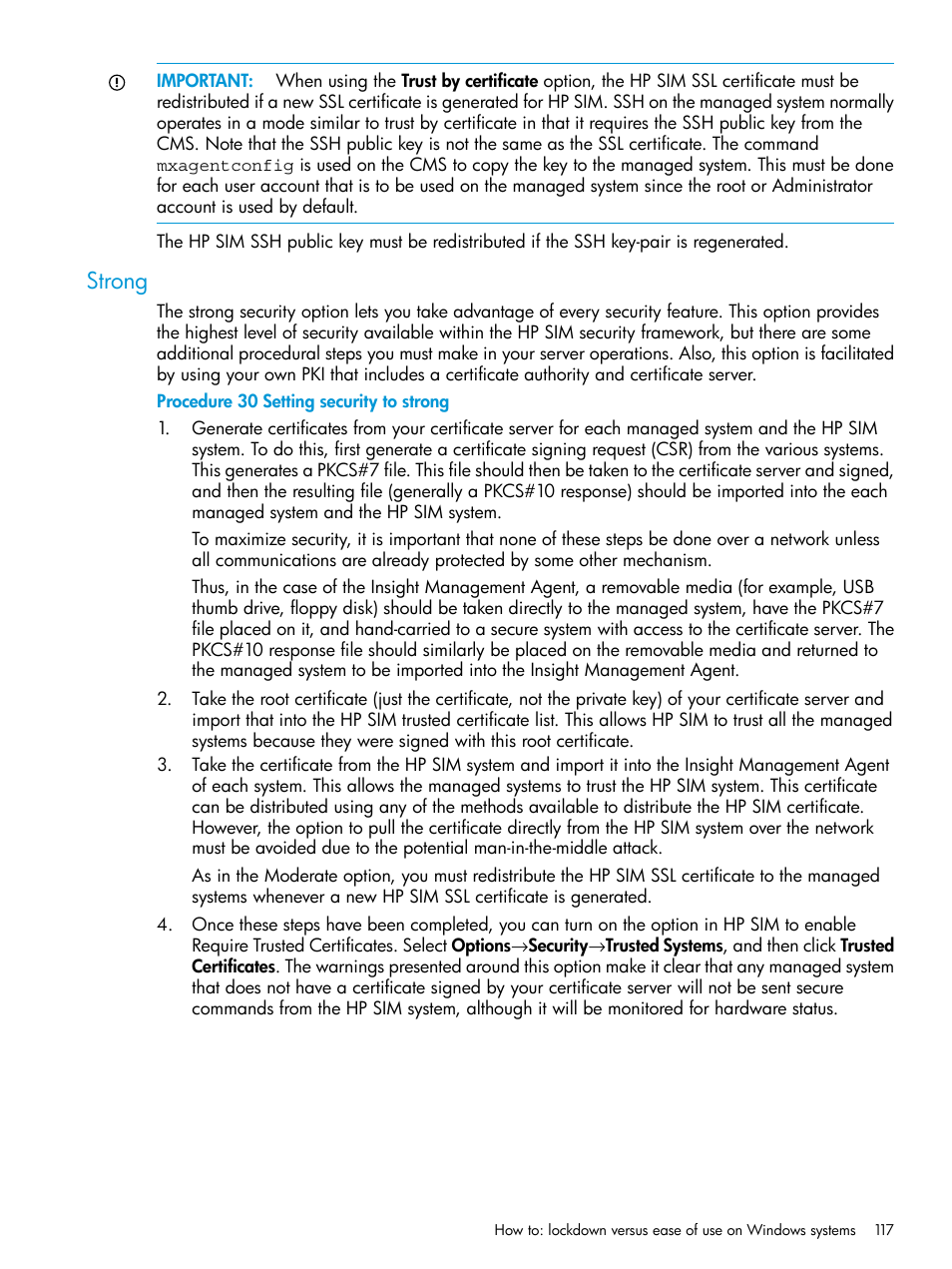 Strong | HP Systems Insight Manager User Manual | Page 117 / 259