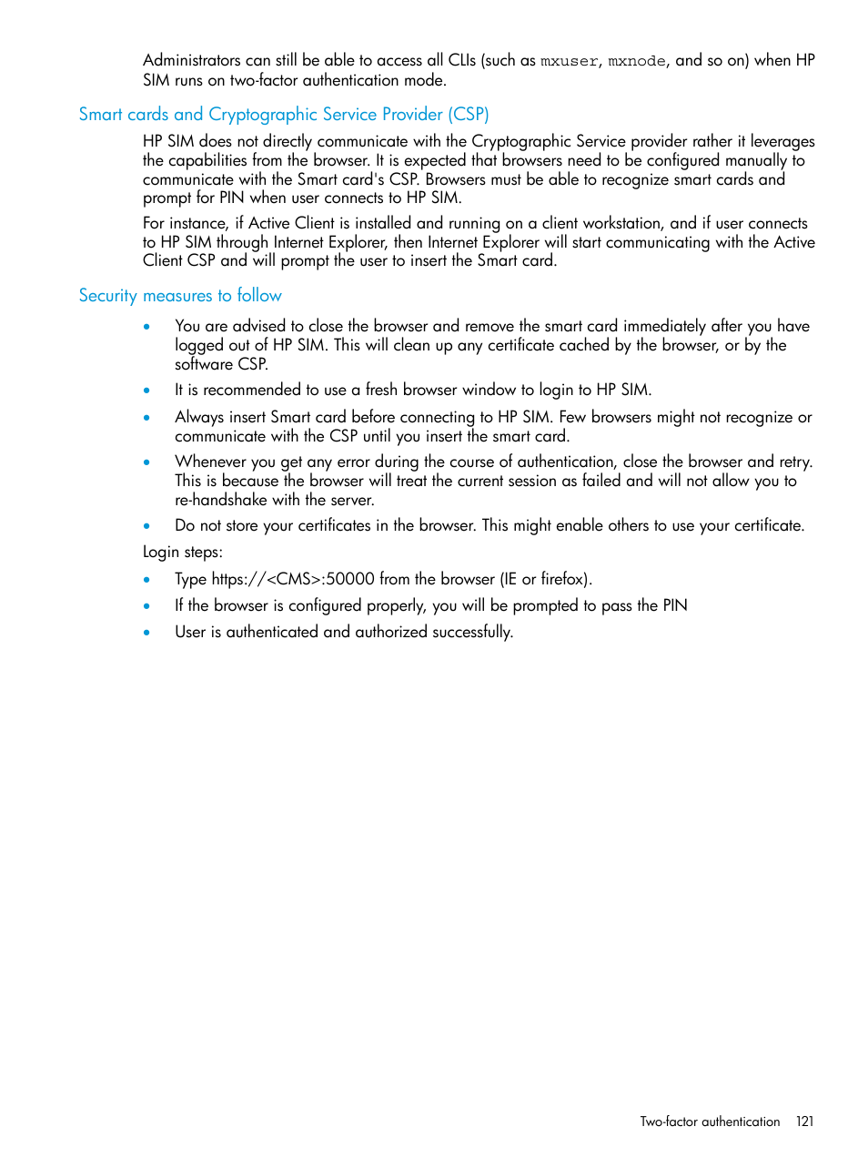 Security measures to follow | HP Systems Insight Manager User Manual | Page 121 / 259