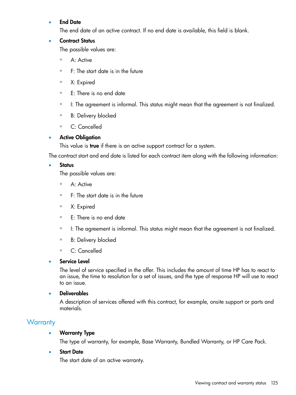 Warranty | HP Systems Insight Manager User Manual | Page 125 / 259