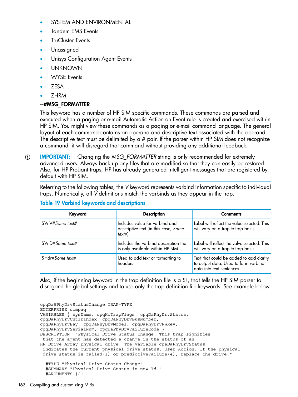 HP Systems Insight Manager User Manual | Page 162 / 259