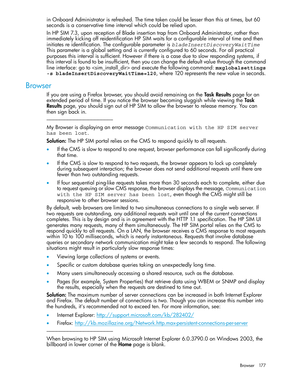 Browser | HP Systems Insight Manager User Manual | Page 177 / 259