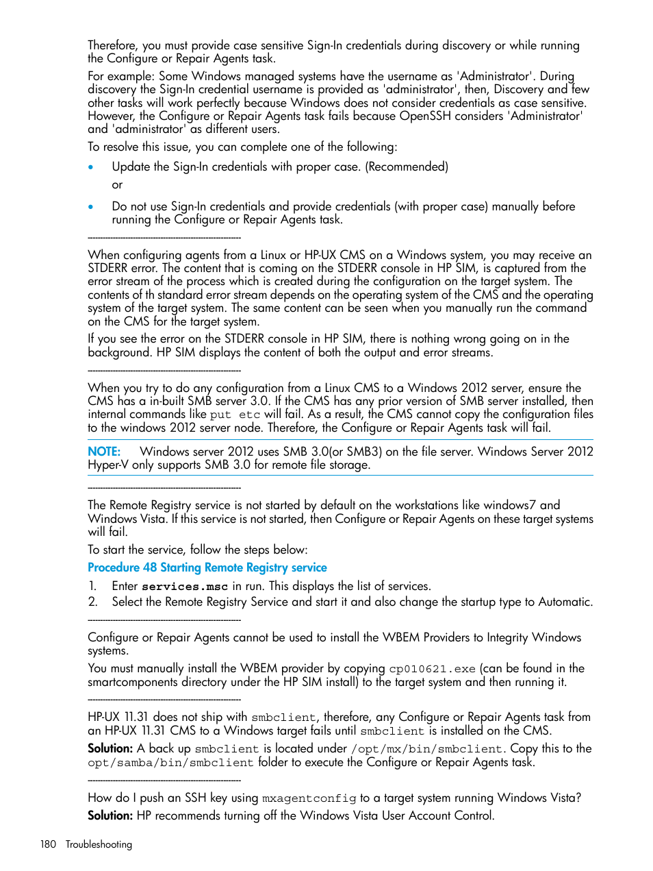 HP Systems Insight Manager User Manual | Page 180 / 259