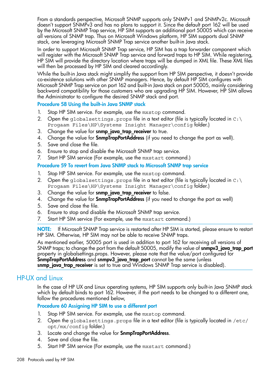 Hp-ux and linux | HP Systems Insight Manager User Manual | Page 208 / 259