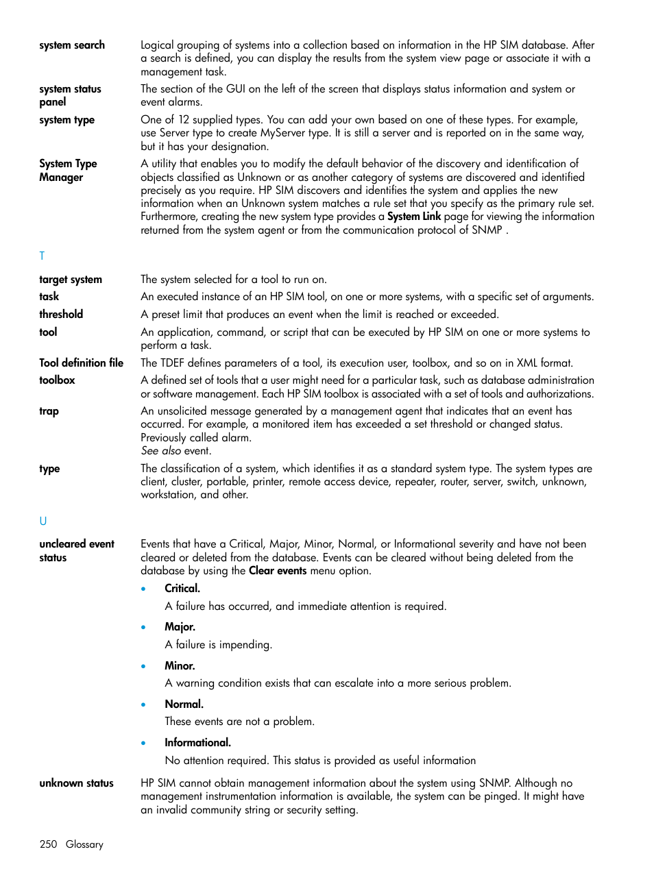 Tool, Toolbox, Tools | Traps, Task | HP Systems Insight Manager User Manual | Page 250 / 259