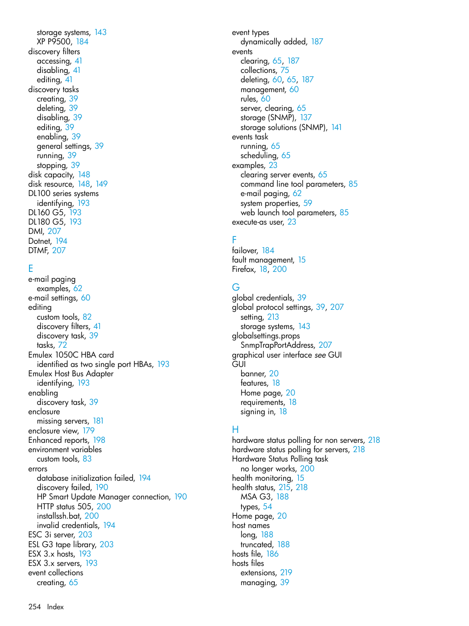 HP Systems Insight Manager User Manual | Page 254 / 259