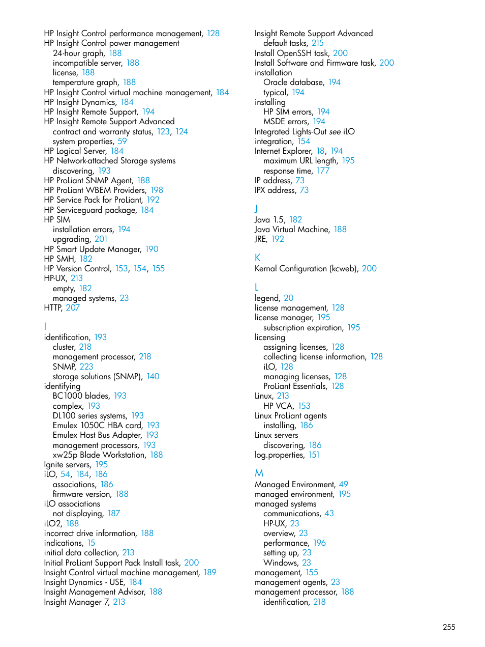 HP Systems Insight Manager User Manual | Page 255 / 259