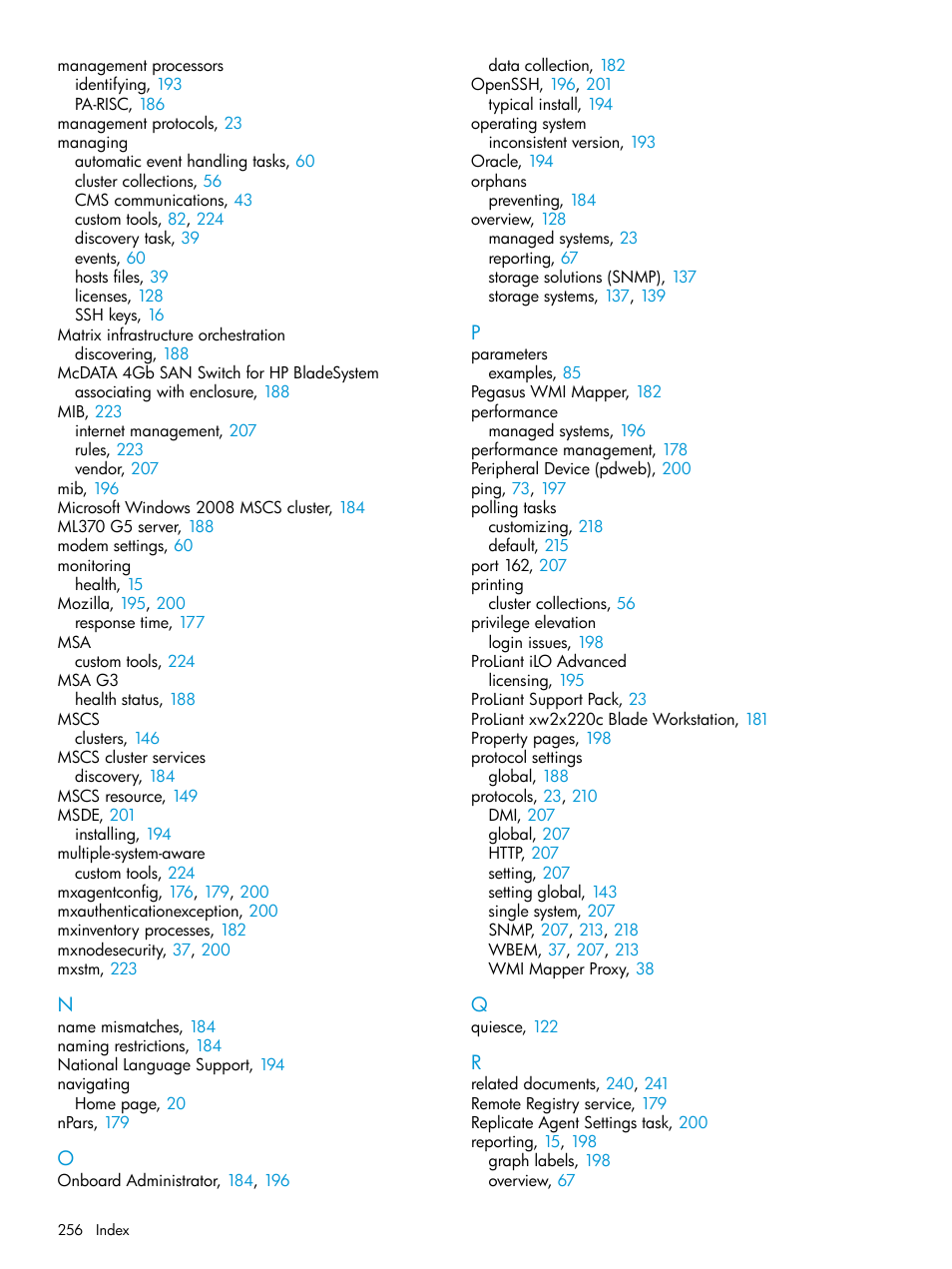 HP Systems Insight Manager User Manual | Page 256 / 259