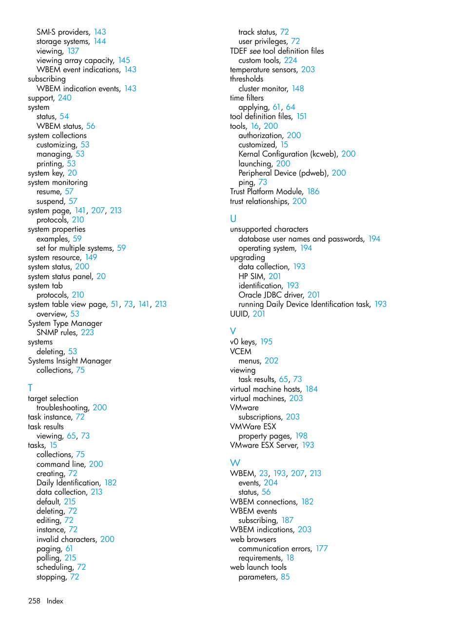 HP Systems Insight Manager User Manual | Page 258 / 259