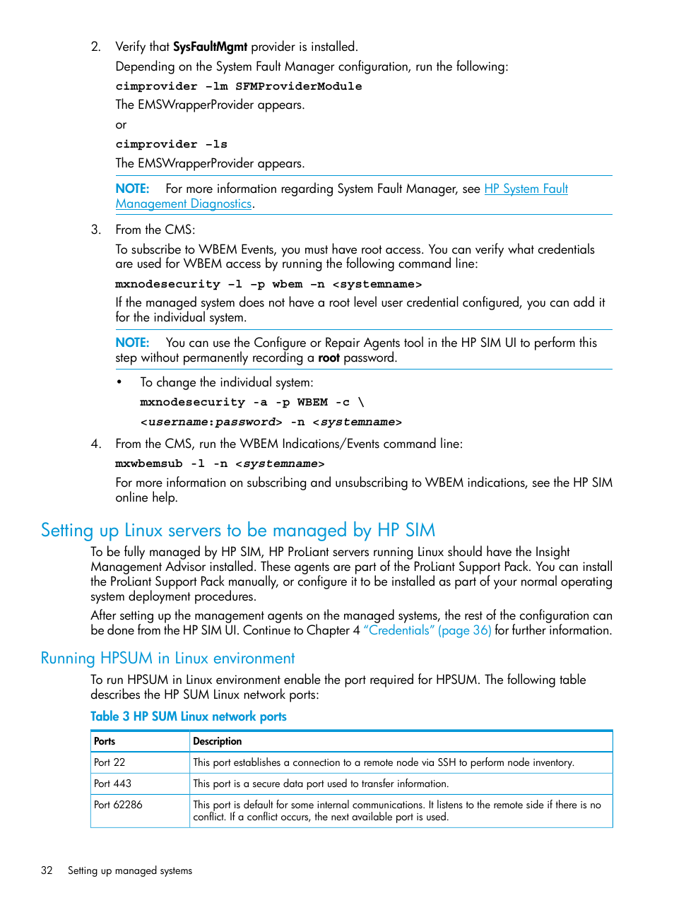 Setting up linux servers to be managed by hp sim, Running hpsum in linux environment | HP Systems Insight Manager User Manual | Page 32 / 259