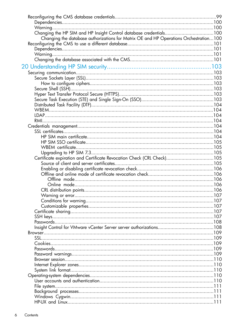 20 understanding hp sim security | HP Systems Insight Manager User Manual | Page 6 / 259