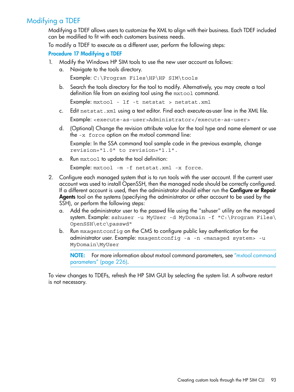 Modifying a tdef | HP Systems Insight Manager User Manual | Page 93 / 259