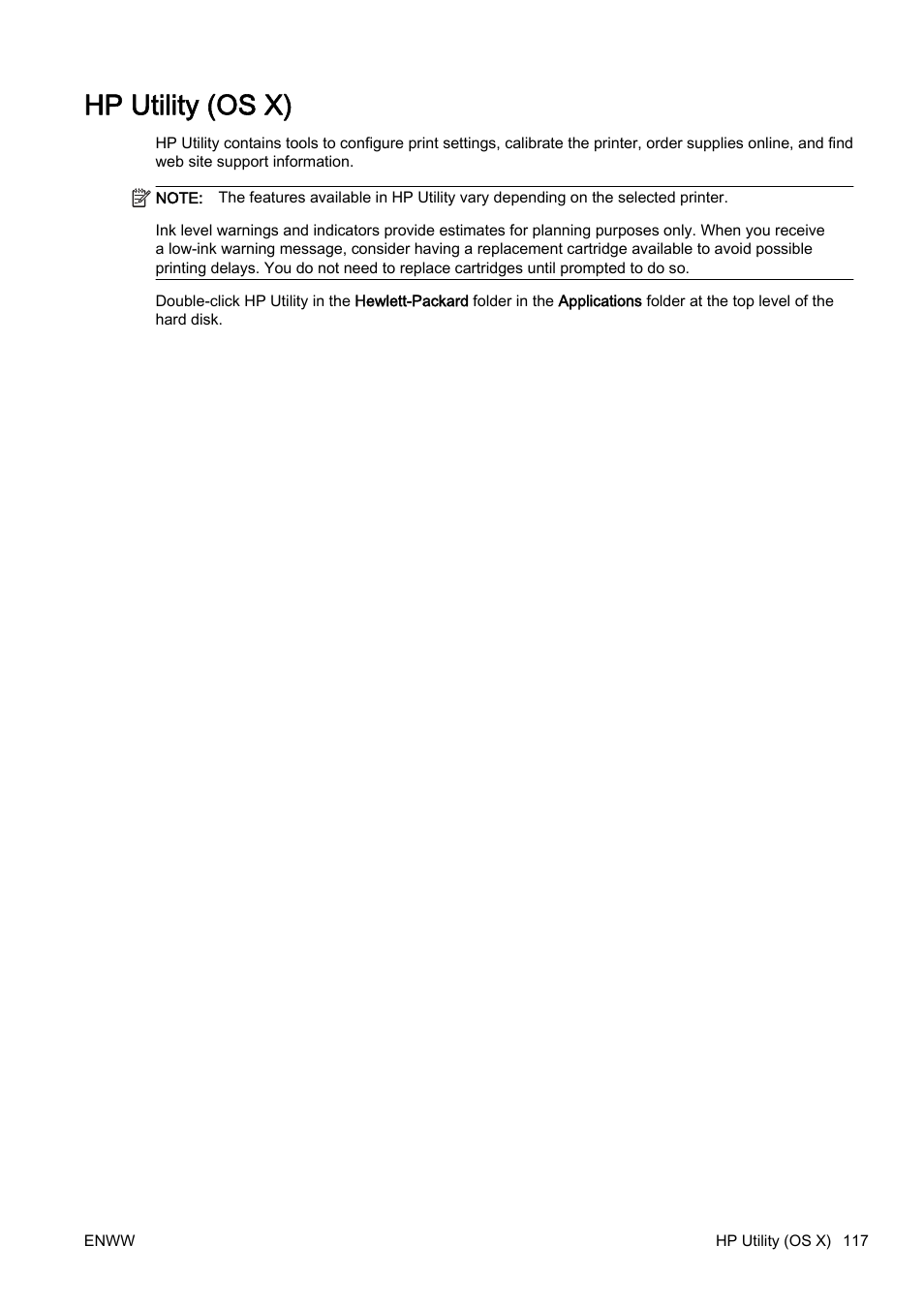 Hp utility (os x) | HP Officejet Pro 8610 e-All-in-One Printer User Manual | Page 133 / 268