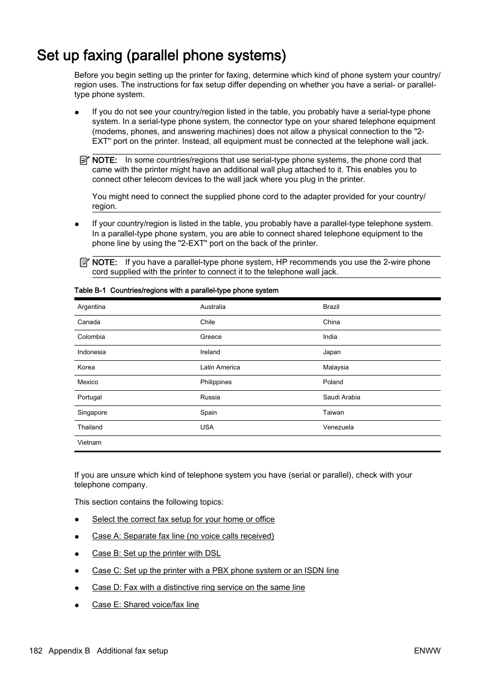 Set up faxing (parallel phone systems) | HP Officejet Pro 8610 e-All-in-One Printer User Manual | Page 198 / 268